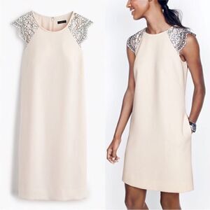 J. Crew Petite Edged Lace Cap-Sleeve Dress